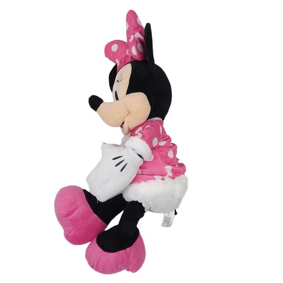 Disney Minnie Mouse Plush Doll 24" Stuffed Animal Toy Pink Polka Dot Snowflake - Picture 7 of 12